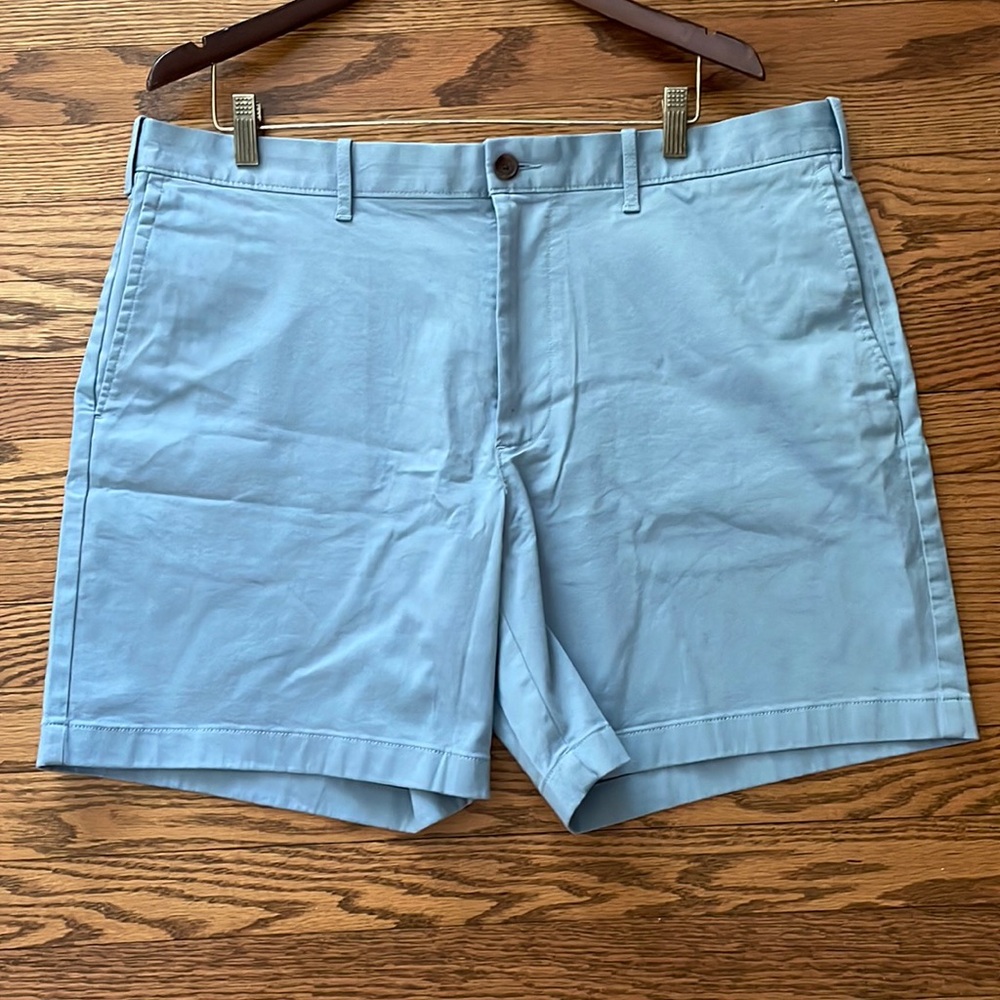 NWT J.Crew Factory 7 Inch Blue Casual Chino Shorts Mens 38